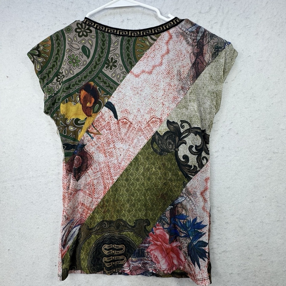 Desigual Womens Artsy Mixed Print Floral Art To Wear XS Garden Fairy Top Lined - Picture 6 of 12